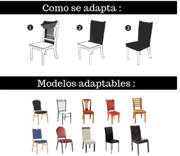 🪑Pack 6 Fundas para sillas elásticas