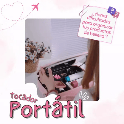 💄Tocador Portátil con Espejo y Luz
