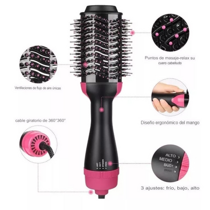 👩‍🦰 Cepillo 3 en 1 Peina - Seca - Alisa