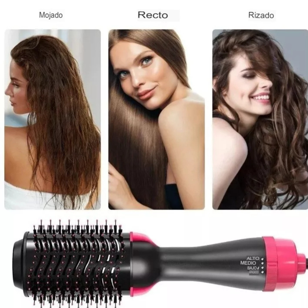 👩‍🦰 Cepillo 3 en 1 Peina - Seca - Alisa